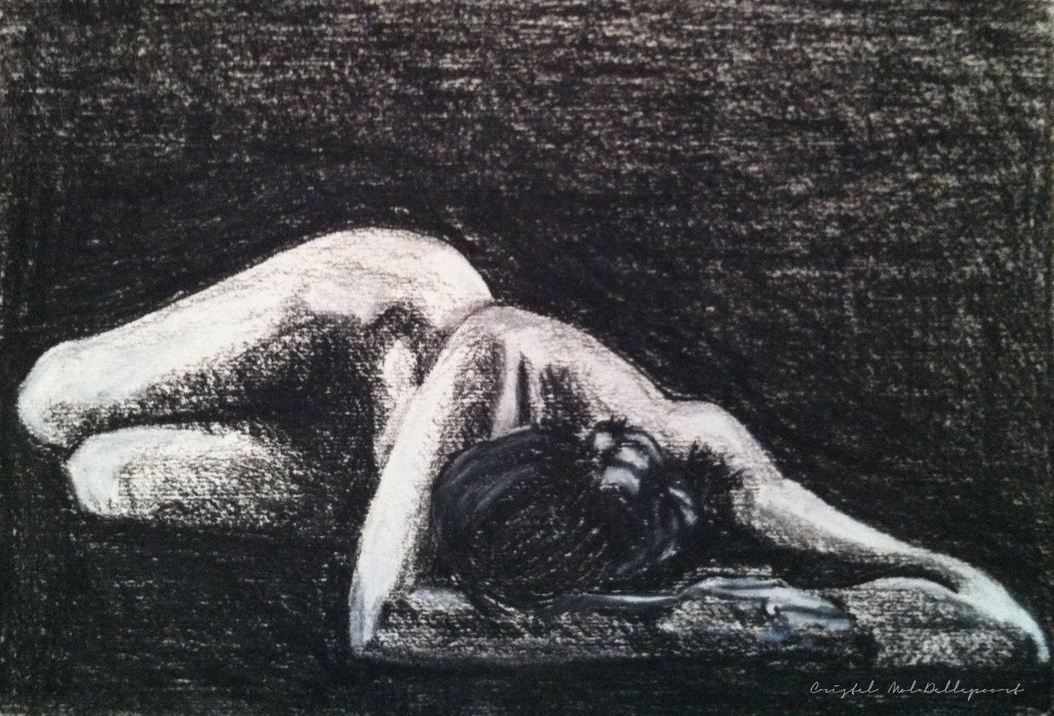 Pastel inspired by Ruth Bernhard's Perspective (1967)