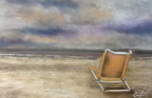 Forgotten Chair, pastel painting.